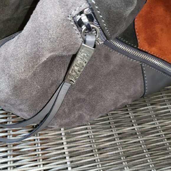 Innue Patchwork Leather Suede Italian Bag Hobo Style Purse Oversized - Picture 5 of 16